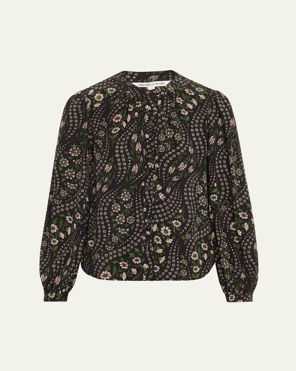 Ashlynn Floral-Print Silk Top